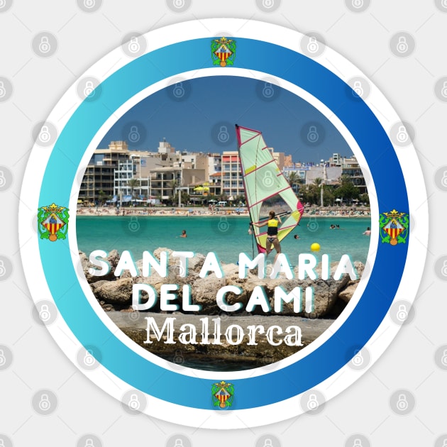 Santa Maria del Cami, Mallorca Spain Sticker by Papilio Art